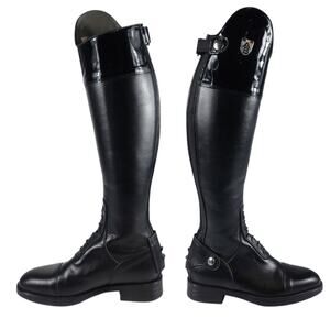 Alex's Boots Romitelli Italy Patent Calf Leather Tall Equestrian Horse Riding 6